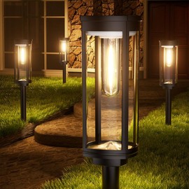 Elegant Solar Pathway Lights Modern Luxury | Auto On/Off & Waterproof | For Garden, Yard & Driveway,solar outdoor lights,Solar Floor Lamps Outdoor Lights,Decorative,Rechargeable:_Warm White_4 Pack