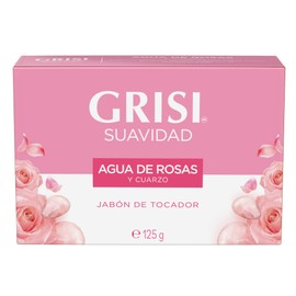 GRISI, Jabón de tocador, Agua de Rosas y Cuarzo Rosa | Jabón en Barra Corporal, 125 gr