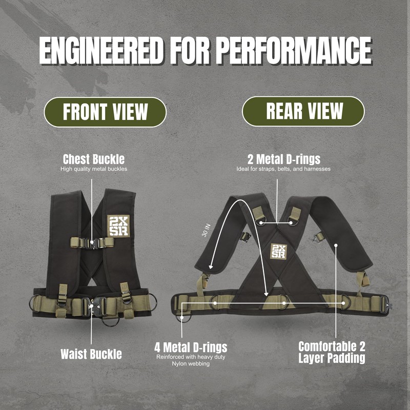 2XSR Pull Sled Harness with Drag Strap for Fitness Strength