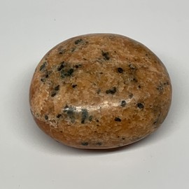 125.7g, 2.3"x2"x1.1" Natural Untreated Orange Calcite Palm-Stone Crystal Polished Gallet Shape Gemstones from Madagascar, B16042