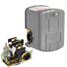 Pressure Switch for Well Pump, 40-60psi, 1/4" FNPT, Adj Diff, Grey