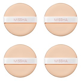 Missha Tension Pact Puff, Close Fit, 4 Pieces / 미샤 텐션 팩트 퍼프, 밀착, 4개