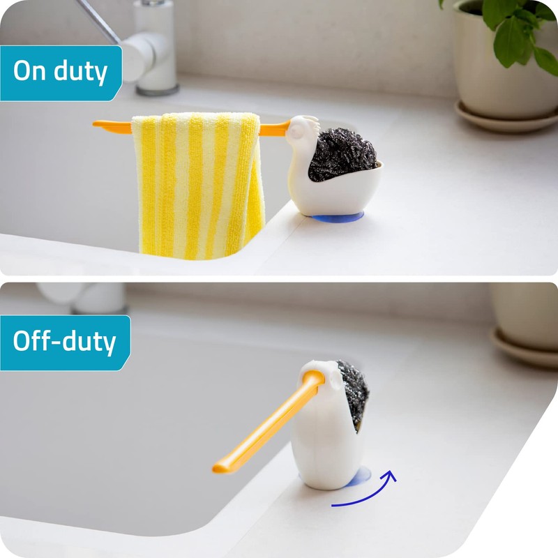 PELEG DESIGN 91757 Pelix Cloth & Sponge Holder, Pelican Sink