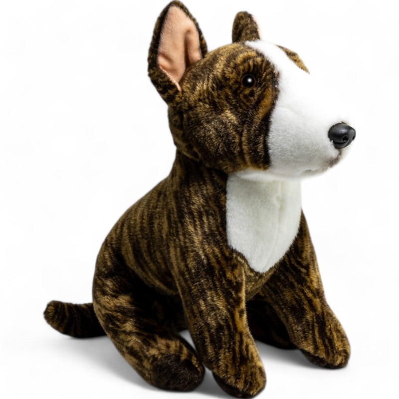 Carl Dick Pitbull sitting brown 30cm. Plush Toy, Soft Toy,