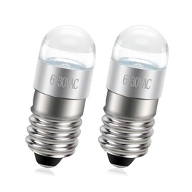 Ruiandsion E10 Cycling Light Bulb,6V 30V Non Polarity 3030 Chips,LED Bulb 6000K White Pack of 2