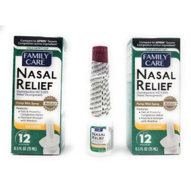 Nasal Relief Spray, Pump Mist, Anti-drip, Severe Congestion, (Oxymetazoline HCI) 12 Hours, 3 Pack.