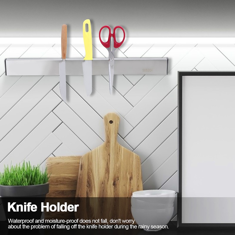Stainless Steel Magnetic Wall mounted Knife Holder Double Row Knife