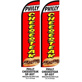 R and R Industries Philly Cheese Steak Flag Pack of 2 (Mount and Poles are Not Included)