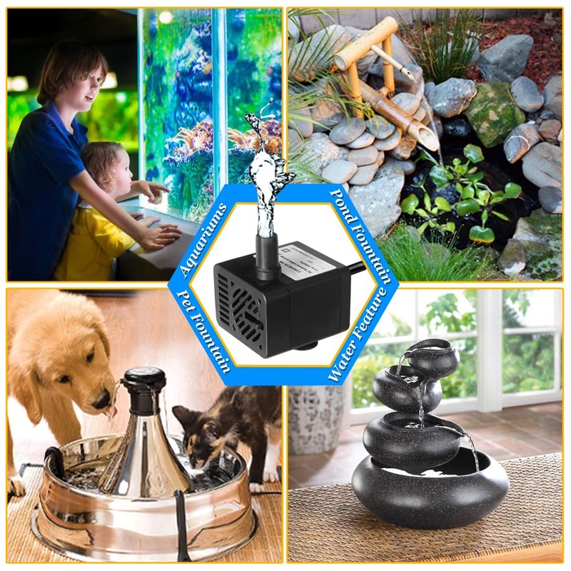 PULACO DC 5V USB Mini Submersible Water Pump with Tubing