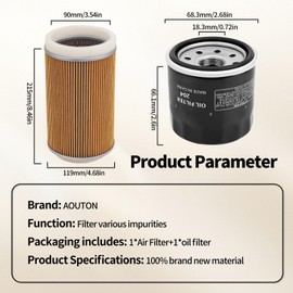 Aouton 11029-0025 Air Filter& Oil Filter for Kawasaki Teryx 800 KRF 800 Camo 2014 2018/Teryx 800 KRF 800 2014 2018/Teryx 800 KRF 800 LE 2014 2018/Teryx4 800 KRT 800 Camo 2014 2018