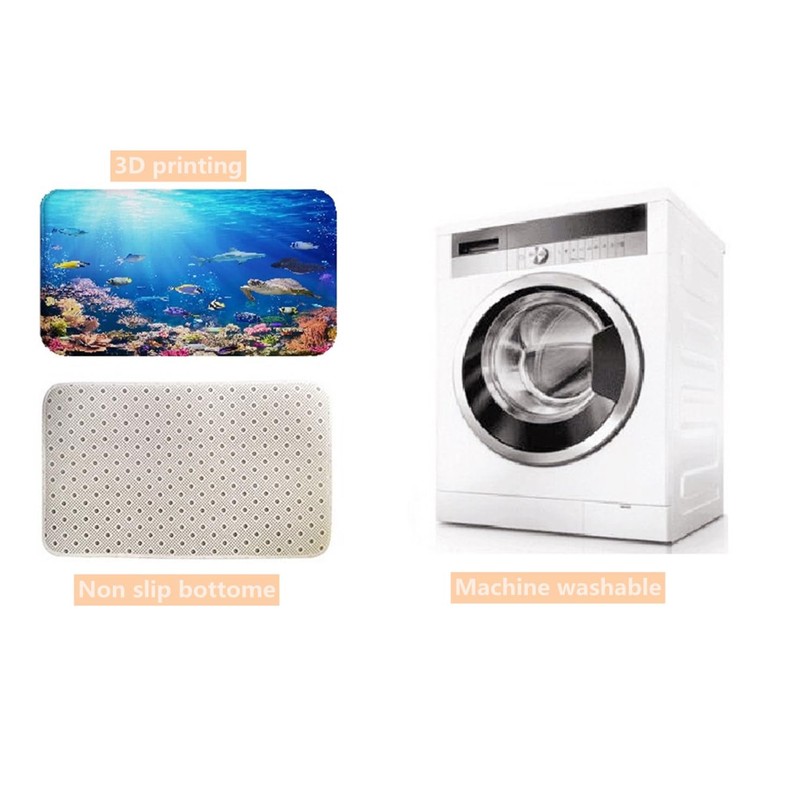 goodbath Memory Foam Bath Mat,Non Slip Bathroom Mat, Underwater Ocean