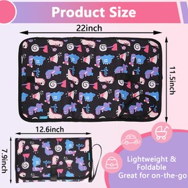 Portable Baby Changing Mat, Foldable Changing Mat Baby Travel, Lightweight Baby Change Mat, Nappy Padded Newborn Essentials with Lifting Handle 11.5 * 22in