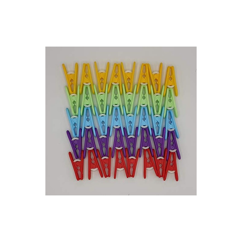 Saphare Laundry Pegs, Clothespins. (Rainbow, 40)