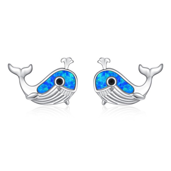 TANGPOET Animal Opal Earrings for Women Girls 925 Silver Stud
