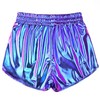 Mirawise Women's Metallic Shorts Mermaid Summer Yoga Hot Shiny Sparkly