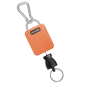 nitescuba Scuba Gear Retractable Gear Tethers, Heavy-Duty Dive Clip Lanyard with 316 Stainless Steel Snap Hook, Split Ring and 58cm (22.83″) Quick-Release Extension Cord for Dive Light & Camera-orange