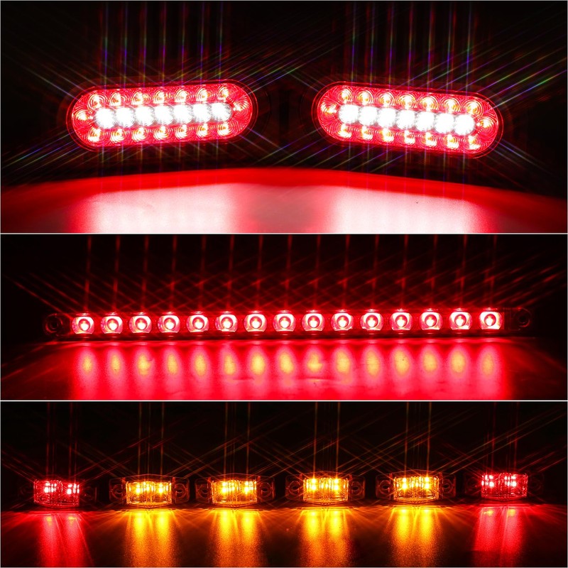 RONSTA 6 inch Oval Led Trailer Lights Kit with Mounting
