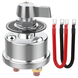 12-48V 200A Heavy Duty Battery Disconnect Switch with 4 AWG 1FT Battery Cables Set ON/Off High Current Battery Power Cutoff Isolator Switch for Car RV Truck Marine ATV Boat