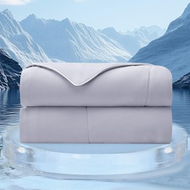 Bailix Cooling Comforter Twin Size, Thin Summer Blanket for Hot Sleepers & Night Sweats, Ultra Soft & Lightweight & Silk Smooth Ice Blanket, Q-Max>0.4, 68"x90", Gray