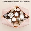HBselect Preppy Makeup Bag 2 Pcs Travel Toiletry Bag Chenille