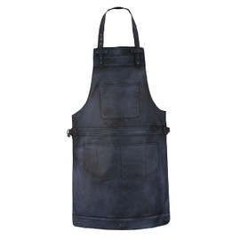 LeatherShire Black Wax Full Grain Leather Bib Apron Butcher Apron Chef Apron BBQ Apron DIY Apron Barber Apron Blacksmith Apron Woodwork Apron Gift