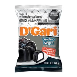 DGari Gelatina en polvo Negra Frutos Rojos, 120 gramos