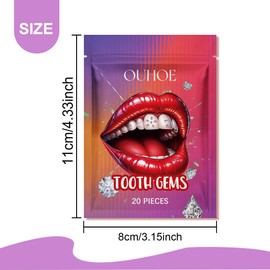 EIH1 Pack of 20 Tooth Jewellery, Tartar Jewellery, Tooth Gem Kit, Decorative Tooth Stickers, Smile Enhancement, Portable Crystal Tooth Drill, Gifts for Women, Girls