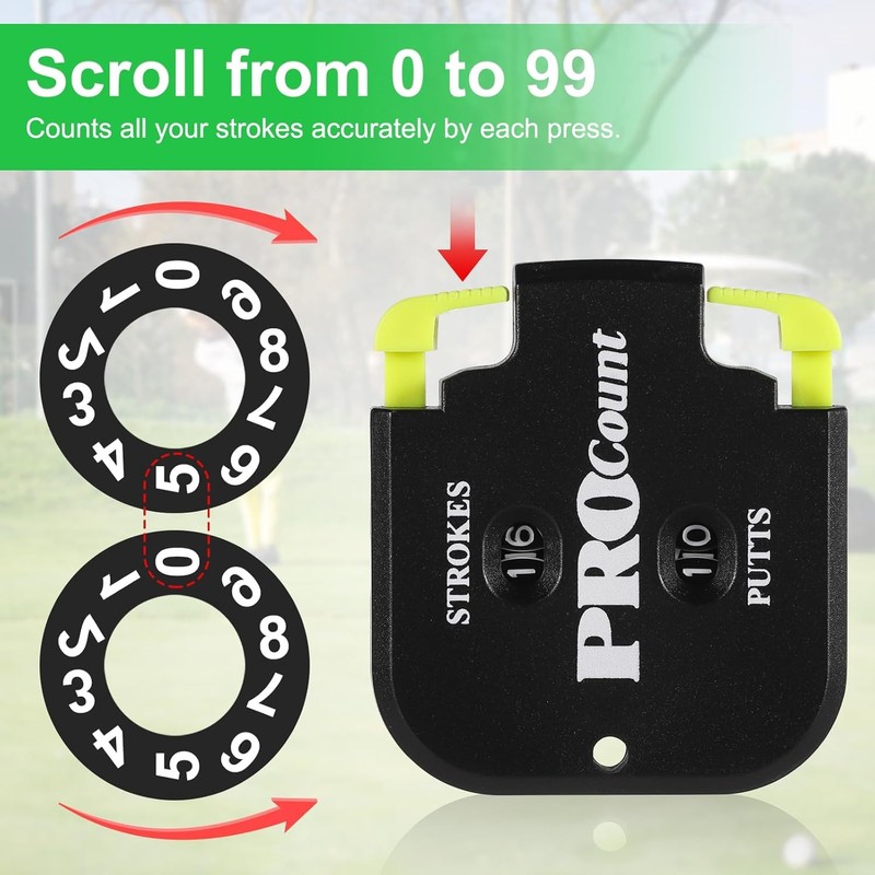 HH-GOLF 2 Digit 1-99 Golf Score Counter, Strokes and Putts