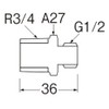 SANEI T201-20X13 Piping Parts Different Diameter Nipple 20 Female and