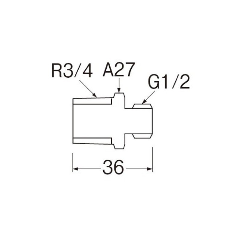 SANEI T201-20X13 Piping Parts Different Diameter Nipple 20 Female and