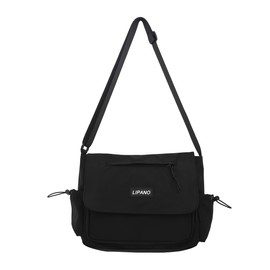 Ruenfon Women's Shoulder Bag, Messenger Bag, Crossbody Style, Waterproof, Lightweight, Black