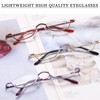Viseng Half Frame Reading Glasses for Women Men Slim Half
