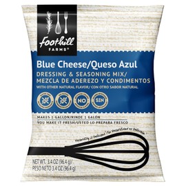 Foothill Farms Blue Cheese Salad Dressing & Seasoning Mix, Make Dressing, Sandwich Topping, Pasta Salads, Topping for Chicken, Kabobs and more, Makes 1 Gallon of Salad Dressing, 3.4 oz Packet