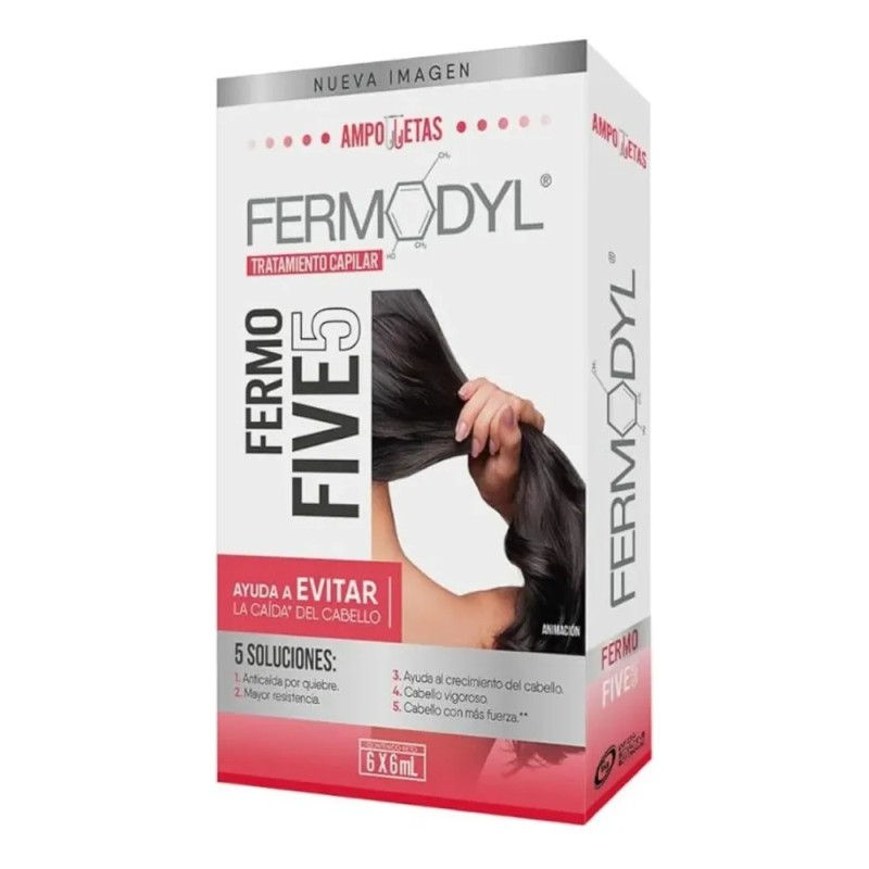 Caja Con 6 Ampolletas De Tratamiento Capilar Fermo five 36ml