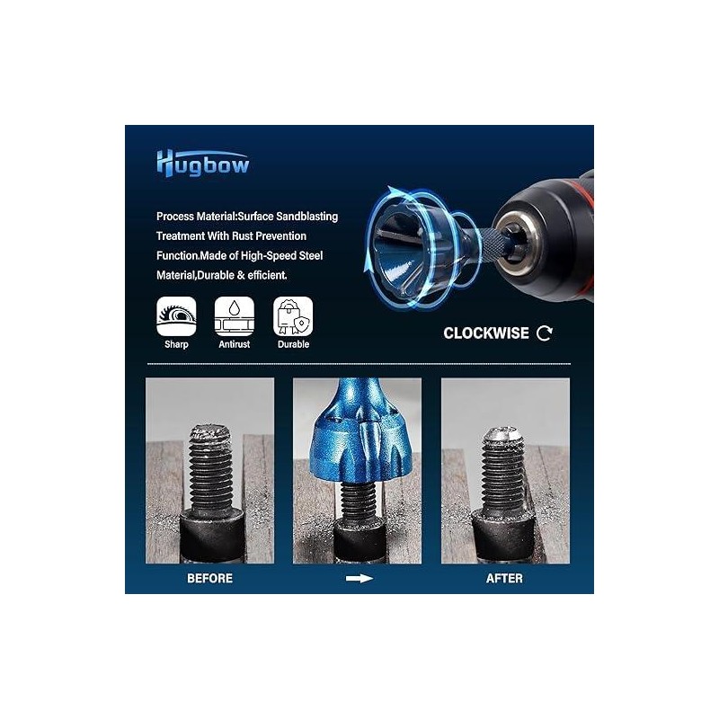 Deburring External Chamfer Tool, Remove BurrTools with Quick Release Shank,