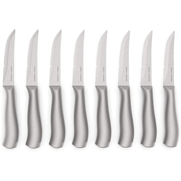 Juego de cuchillos de acero inoxidable - Colección de 8 cuchillos de 4.5 pulgadas - Juego de cuchillos para carne serrados, cuchillos de cena diarios para cena y comer - Emeril Lagasse