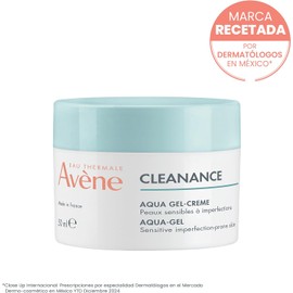 AVENE, Cleanance Aqua-Gel Matificante, Gel-Crema Facial para Piel Mixta a Grasa, Cierra Poros y Controla Brillo, 50 ml