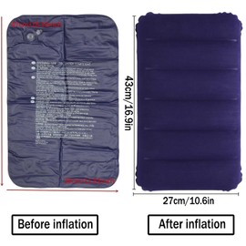 Bssowe Pack of 4 Inflatable Pillows, Inflatable Travel Pillow, Inflatable Seat Cushion, Ergonomic Travel Pillow, Inflatable, Foldable, for Beach, Outdoor, Hiking (47 x 30 cm)