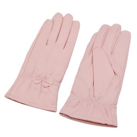 Sandy Ting Simple Sytle Women Winter Warm Lambskin Driving Leather Gloves - Pink - Medium