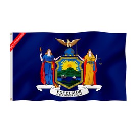 New York State Flag NY State Flag 5x8FT Double Sided Fade Proof Gorgeous Color Thicker Polyester with 2 Brass Grommets