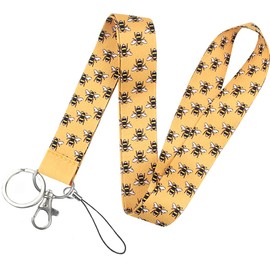 Yiflin Bee Lanyard for Keys, Keychain, Wallet, Id Holder, Cell Phone, Badge Holder, for Men and Women, Teacher, Teens (Z1)