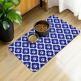Dog Food Mat 24X32 Inch Pet Feeding Absorbent Mats for Floor Cat Water Bowl Placemats Non-Slip Washable Dog Mat for Food and Water