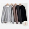 Women's Fleece-Lined Detailed Oversized Sweatshirt for a Flattering Fit Diagonal Mocha/Size 1