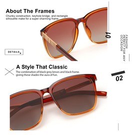 SIPHEW Oversized Square Sunglasses for Women|Lightweight Fashion Sunglasses 100% UV400 Protection|Trendy Mirrored Shade