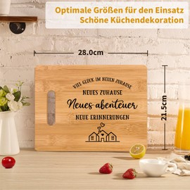 CheriGift Housewarming Gifts House - Bamboo Chopping Board, Gift for Housewarming Gift for Home, New House Gift, Gift Ideas for Housewarming, 28 x 21.5 cm