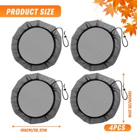 Rain Butt Net, Pack of 4, Adjustable Rain Butt Cover, 100 cm, High-Quality Rain Butt Cover with Drawstring Lid, Rain Butt Protection Against Leaves, Rubbish, Insects and Small Animals, Rain Collector