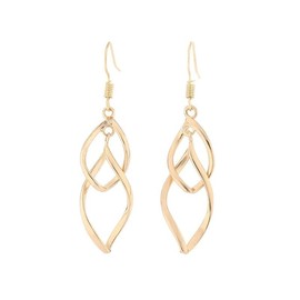 ONLYJUMP Silver plating Dangle Earrings for Women 14k Gold Plated Double Linear Drop Earrings Gold Geometric Drop Earrings Long Link Chain Earrings for Jewelry Gifts (Gold leaf)