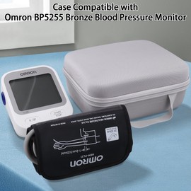 co2CREA Hard Case for OMRON Silver Upper Arm Blood Pressure Monitor BP5255, Mesh Pocket for Other Small Accessories (CASE ONLY)