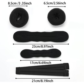 LTHYHJ Hair Bun Maker Set 31 Piece Styling Accessory Set The Most Complete Styling Accessory Set (Black)
