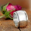 925 silver/14k/18k Wide Band Couple Rings, Minimalist Solid Circle Rings